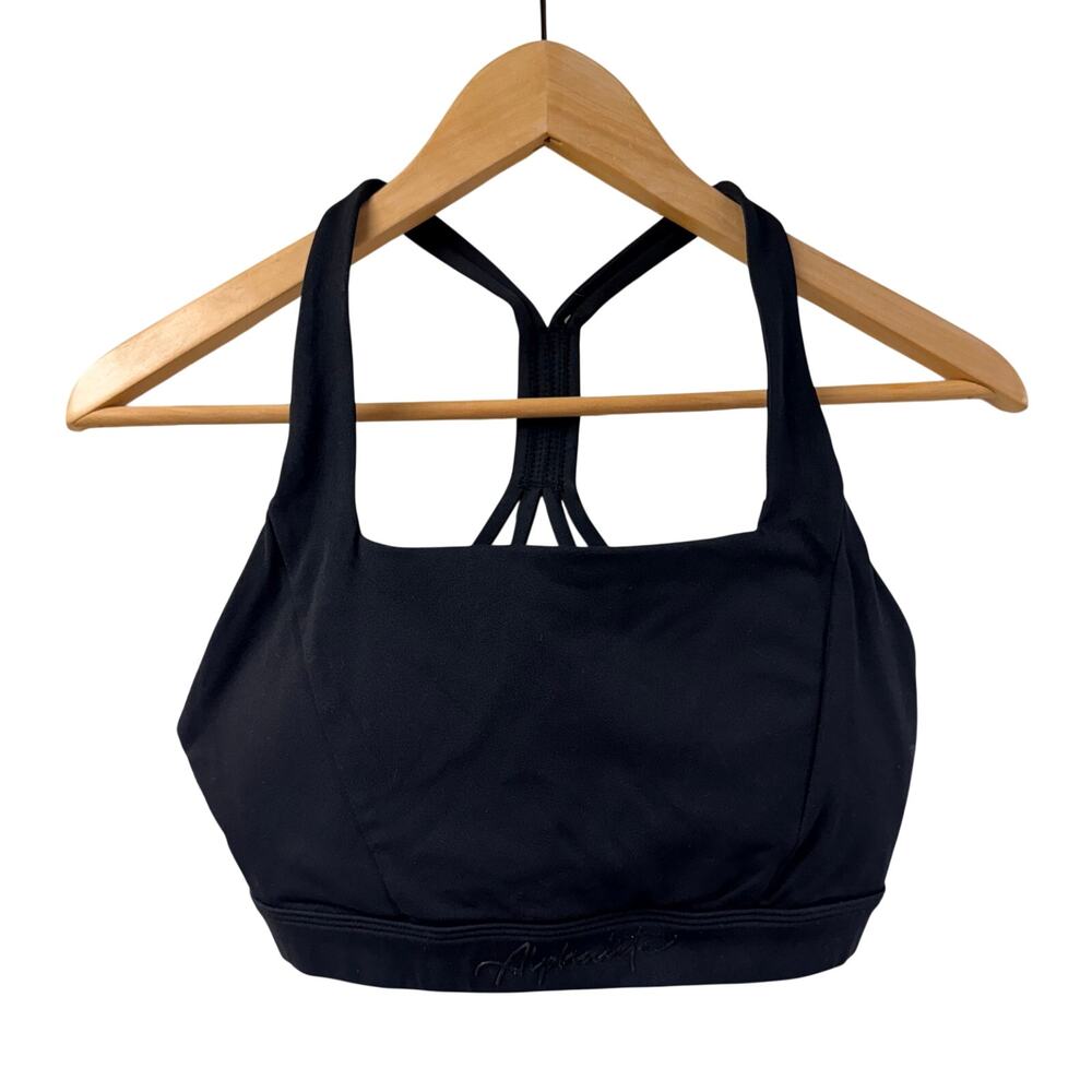 Alphalete Black Strappy Sports Bra Small Racerback With Pads